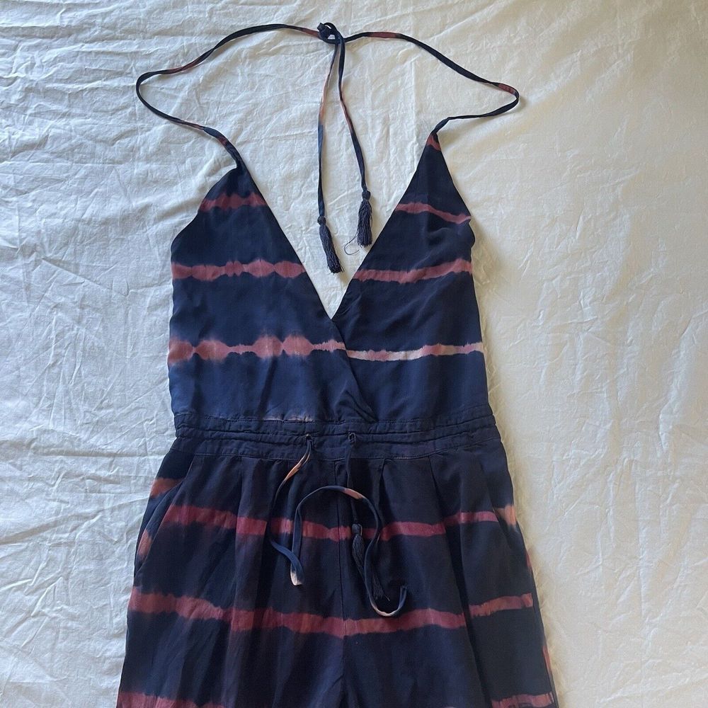 Olivaceous Womens Tie Dye Halter Jumpsuit Size S Sleeveless One Piece